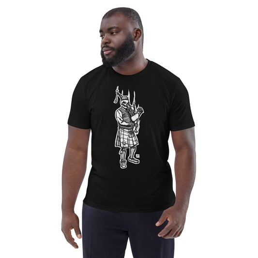LiberationKilt: PIPEBONG HIT Black Unisex T-Shirt with B/W Illustration