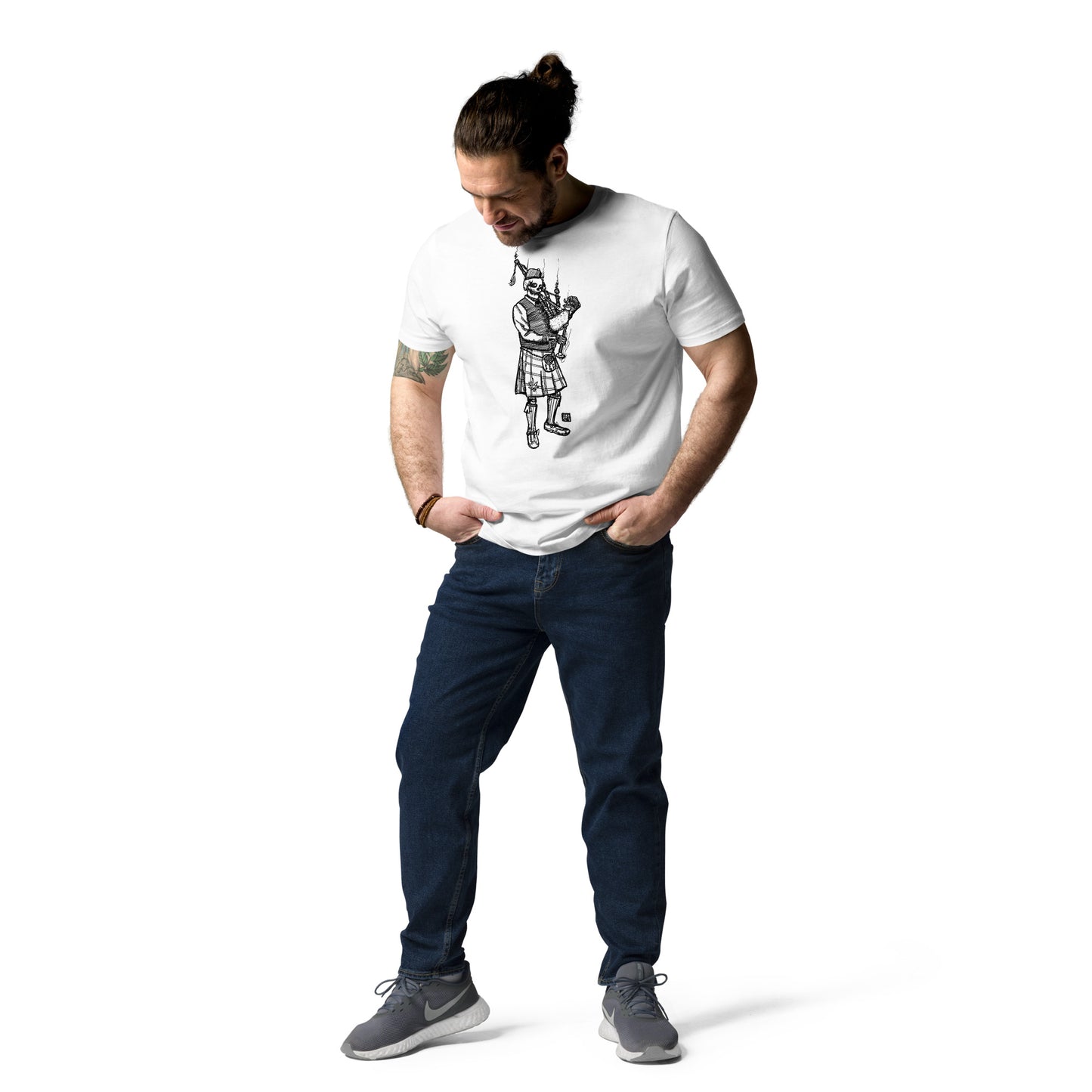 PIPEBONG HIT White/Khaki Unisex T-Shirt Black Print