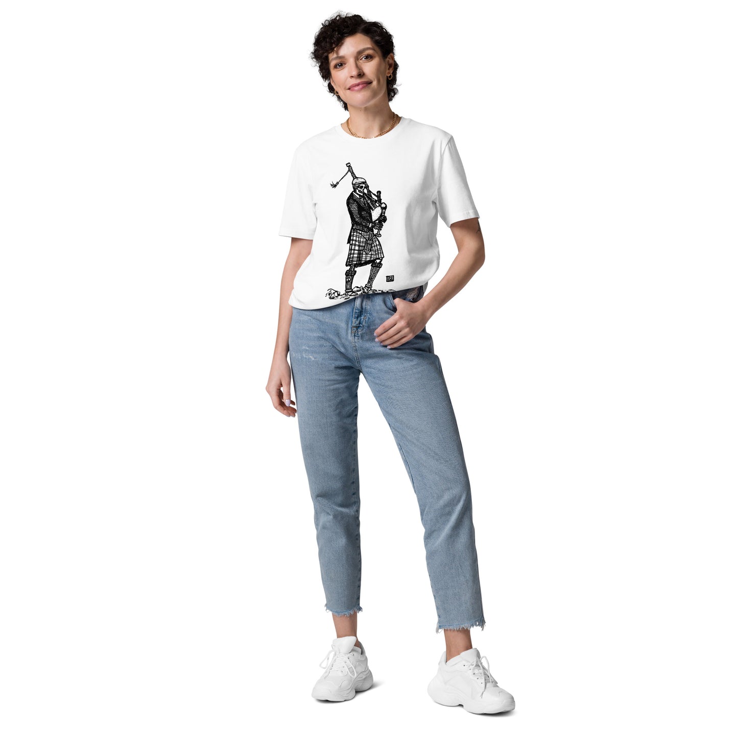 PIPE DREAM White/Khaki Unisex T-Shirt B/W Print